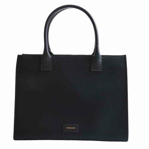 VERSACE polyester leather Medusa tote bag black/multicolor - Picture 2 of 9